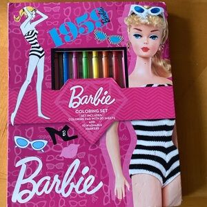 Barbie Retro Coloring Set with Pink and Black Accents